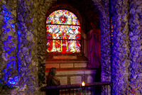 Kapelle des hl. Herzens Jesu. Glasgem&auml;lde, darstellend das heiligste Herz des Herrn.